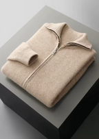 NOBA WOOL RIBBED ZIPPER CARDIGAN