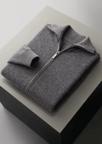 NOBA WOOL RIBBED ZIPPER CARDIGAN